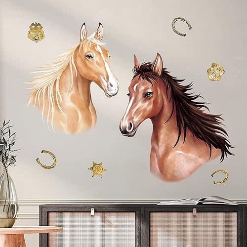 decalmile Horse Wall Decals Farm Animal Horse Wall Stickers Baby Nursery Bedroom Living Room Wall Decor