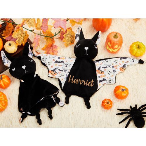 Embroidered Bat Comforter, Personalized Baby Bat Security Blanket, Lovey Animal Blanket, Baby Blanket Bat, Bat Plush, Baby Toy Gothic