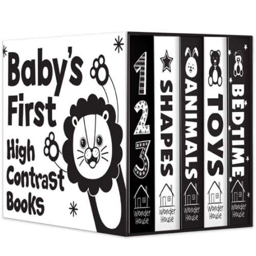 Baby’s First High-Contrast Books Boxed Set [Box Set of 5] - Age Group: 0+ / Black and White Tummy Time Books /Illustrated Board Book for Kids/Toddlers / (High Contrast Board Books)