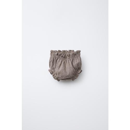 CHECKERED BOTTOMS - Brown / Ecru | ZARA United States