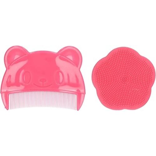 Baby Bath Brush, Brush and Comb, Soft Baby Bath Silicone Brush Set with Bristle Brush and Storage Box Ideal for Newborns and Toddlers, Baby Registry