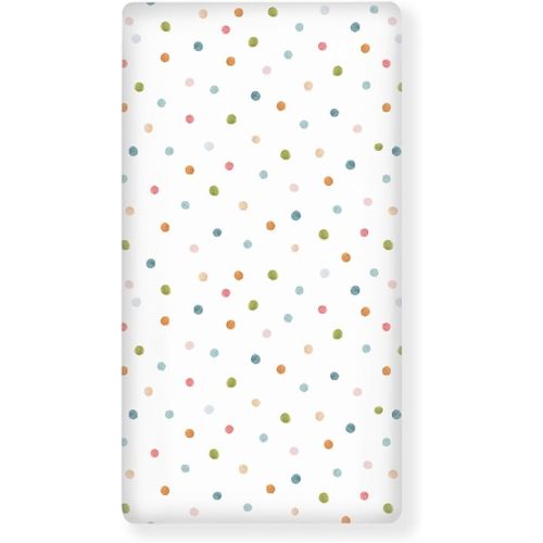 Colorful Polka Dot Fitted Crib Sheet for Boys Girls Beautiful Watercolor Pastel Spots Baby Sheet for Standard Crib and Toddler Cute Nursery Bed Mattress Sheets 28"x52"