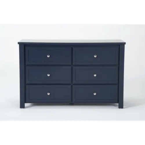 Luca Blue Wood 6-Drawer Dresser
