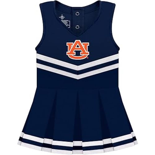 College Baby NCAA Officially Licensed Cheerleader Bodysuit Dress - Team Logo, Multiple Colors, for Baby Girls - (0-24 Months)