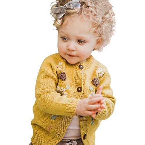 Simplee kids Baby Girl Thin Sweater Solid White Pink Cardigans for Toddler 0-3Years