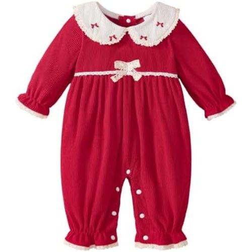 Infant Baby Girl Clothes Corduroy Romper Long Sleeve Fall Winter