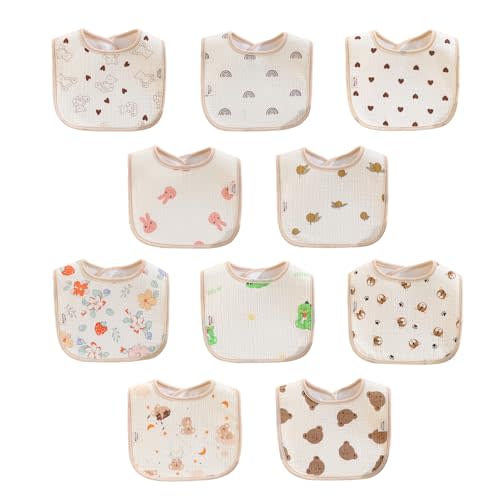 Baby Bandana Bibs, 6 Pack Waterproof Toddler Bib,Soft Cotton Absorbent Baby Bibs for Eating,Drooling,Teething