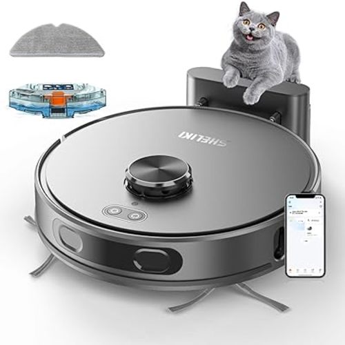 Robot Vacuum and Mop, Mapping Robotic Vacuums Cleaner with LiDAR Navigation Smart & Strong Suction, WiFi/App/Alexa/Voice Control, Obstacle Avoidance, for Home, Wood/Hard Floors, Pet Hair -Grey
