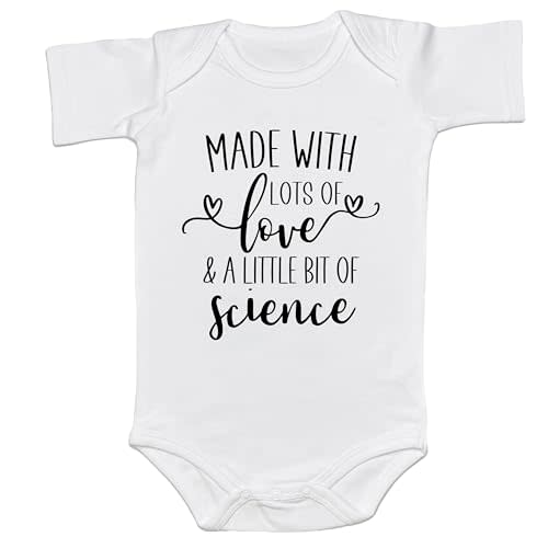 Made with Lots Of Love And A Little Science Bodysuit IVF Baby Pregnancy Announcement Worth Every Shot Reveal Gift