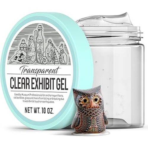 10 oz Exhibit Gel for Museum, Removable Clear Museum Exhibit Putty Wax for Fixed Collection and Decorations to Prevent Falling, Vibration.