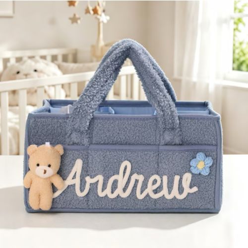 Personalized Baby Diaper Caddy Organizer/ Custom Baby Name Basket