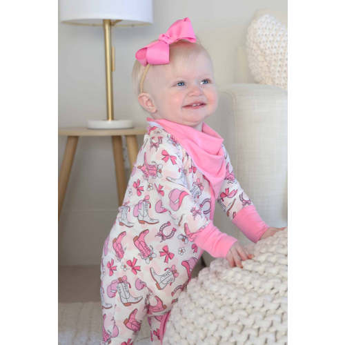 Rodeo Dreams Convertible Zip Romper | Pink