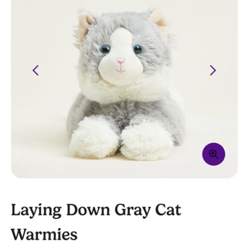 Laying Down Gray Cat Warmies | Microwavable Laying Down Gray Cat Warmies Stuffed Animal | Warmies USA