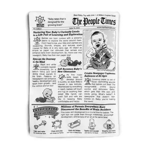 Brain Builders: Baby Newspaper - Crinkly Baby Toy