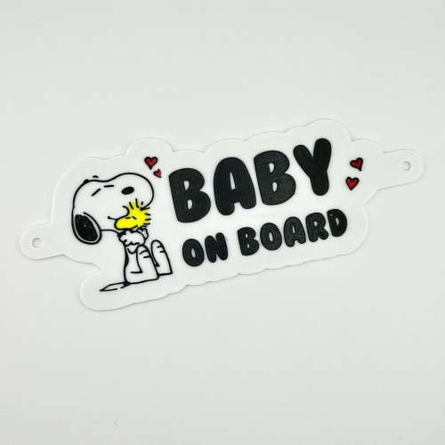 Snoopy & Woodstock "Baby On Board" Car Sign