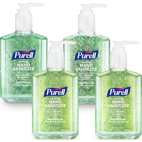 Purell Hand Sanitizer Soothing Gel Pump Bottle, 4ct x 8 oz - 9674-06-ECDECO
