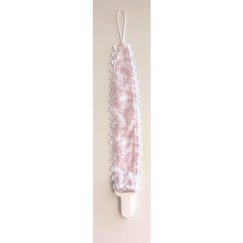 Cotton Pacifier Clip, Rick Rack Edge, Baby Shower Gift