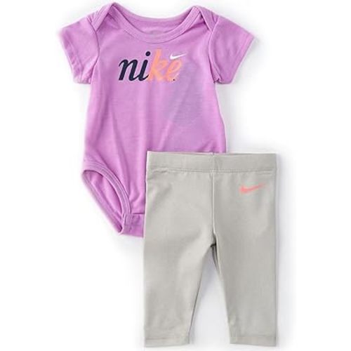 Nike Baby Girls Bodysuit and Leggings 2 Piece Set (G_H(06J282-C87)/V, 6 Months)