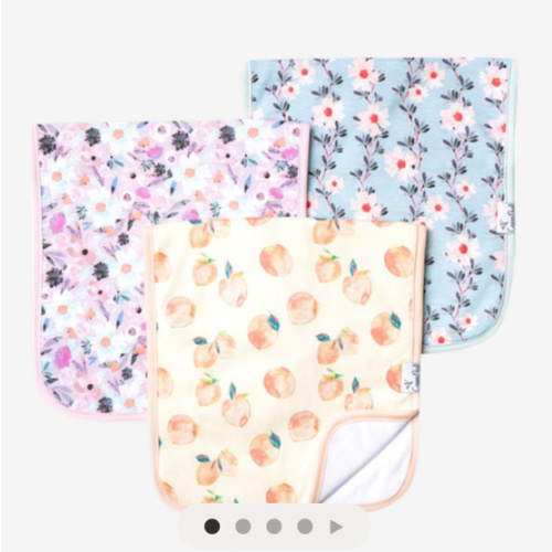 Copper Pearl Premium Baby Burp Cloths - 3-Pack Large Cotton Burp Cloths, Extra Soft Spit Up Rags with 3 Absorbent Layers, Perfect for Baby Girl Gifts (21" x 10" Size, Morgan Set)