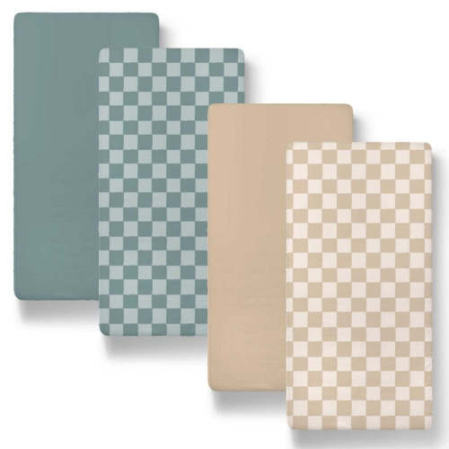 Check Baby Organic Bassinet Sheets 4-Pack for Boys and Girls