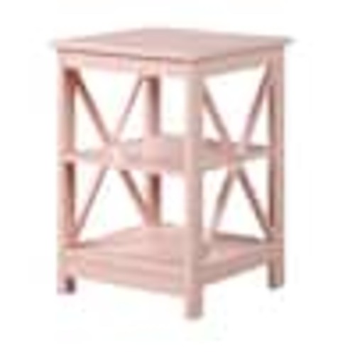 Convenience Concepts Oxford 15.75 in. Blush Pink Standard Square MDF Top End Tbale with Shelves S20-456