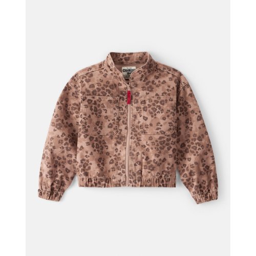 Girls Leopard Print Long-Sleeve Fashion Jacket - Brown - OshKosh | Carter's