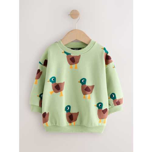 Green All-Over Print Crew Neck Sweatshirt (3mths-7yrs)