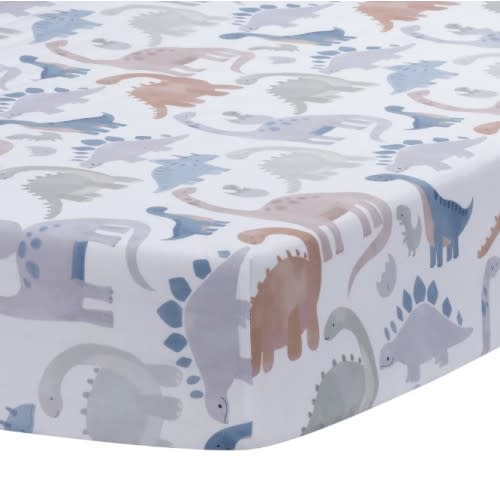 Dino-Might Cotton Fitted Crib Sheet