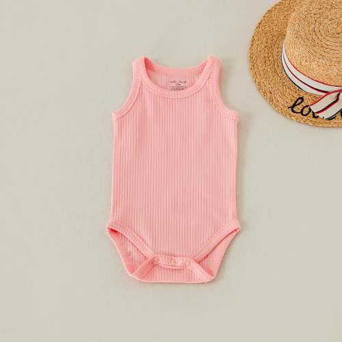 Bubble Gum Ribbed Organic Cotton Baby Onesie