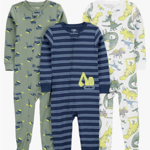 Simple Joys by Carter's baby-boys 3-pack Snug Fit Footed Cotton Pajamas