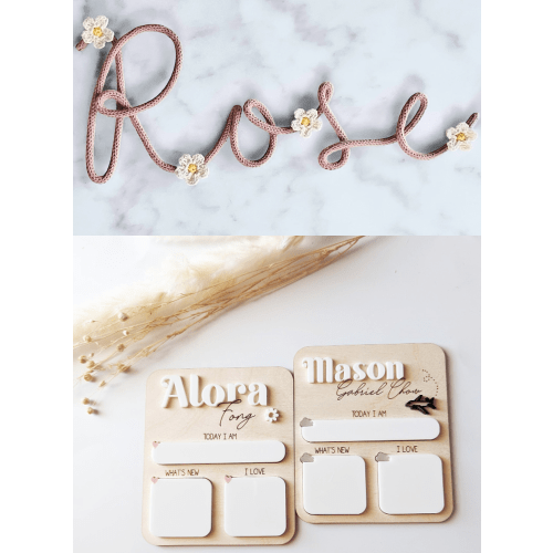 Name signs from Etsy (once born)