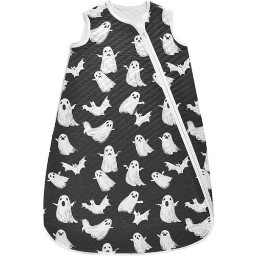 vvfelixl Toddler Sleep Sack for Newborn Halloween Ghosts Baby Wearable Blanket Sleeveless Swaddle Transition Sleeping Bags for Infant Babys Sleep Suit for 12-24 Months
