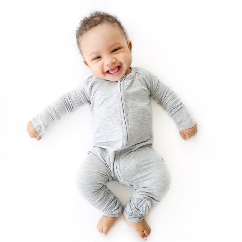 Heather Gray Baby & Toddler Bamboo Zip Romper/Sleeper – Little Sleepies