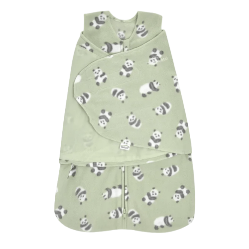 Halo Micro-Fleece Swaddle, Cozy Pandas, Small