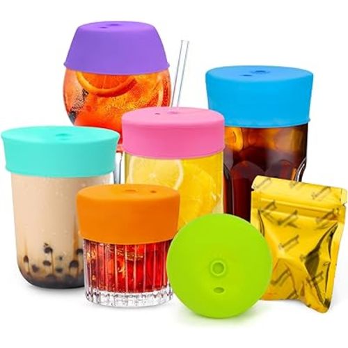 Drink Protection Cover | 100% Silicone and Reusable, Perfect for Parties, Bars or Clubs, Fits All Cup Sizes | Stop Worrying About Beverage Safety (6 Colors)