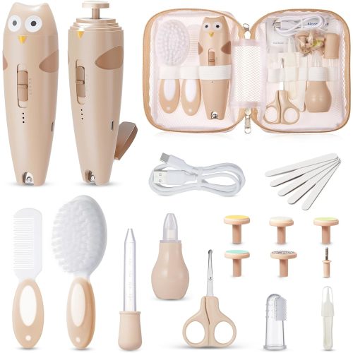 Lictin Baby Grooming Kit, 25 in 1 Baby Electric Nail Trimmer Set | Safe Baby Nail File with Auto Light, Portable Baby Nail Kit, Newborn Healthcare Kit for Infant Toddlers, Baby Shower Gift