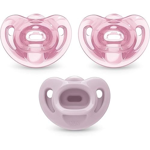 NUK Comfy Orthodontic Pacifiers, 0-6 Months, 3 count (Pack of 1)