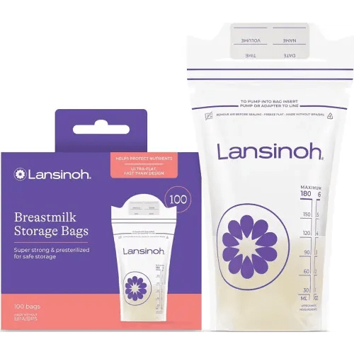 Lansinoh Breastmilk Storage Bags, 6 Ounce, 100 Count