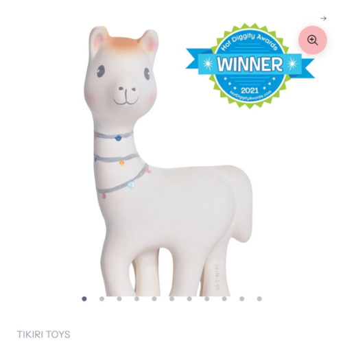 Lilith the Llama Organic Natural Rubber Rattle, Teether & Bath Toy
