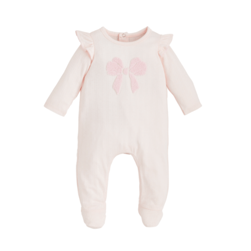 Pink Boucle Bow Sleeper – Edie Boutique