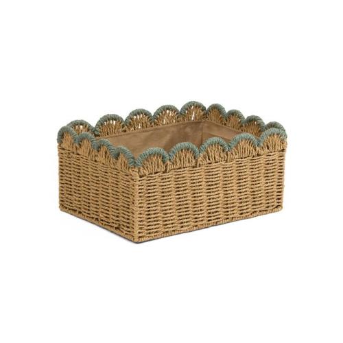 TAYLOR MADISON DESIGNS
13x6.25 Medium Scalloped Trim Natural Basket