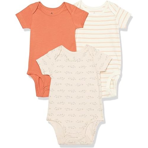 Amazon.com: Amazon Essentials Unisex Babies' Cotton Stretch Jersey Short Sleeve Bodysuit (Previously Amazon Aware), Pack of 3 : Clothing, Shoes & Jewelry