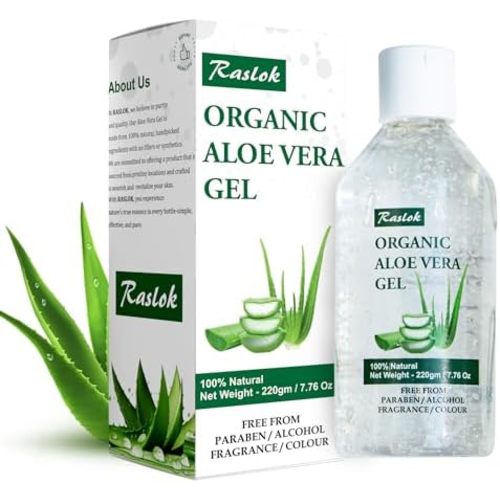 Raslok Aloe Vera Gel | 99% Pure Natural Aloe Gel For Moisturizing Face Skin & Hair Care,Durable Moisturizing Hydrating Soothing, Non-Sticky (7.7 OZ)