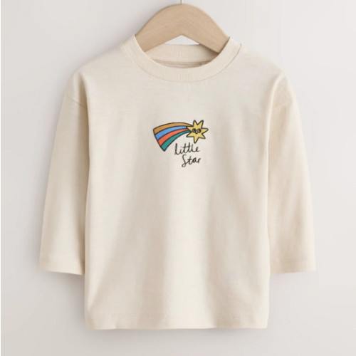 2-3Y Buy Cream Little Star Long Sleeve Small Graphic Printed T-Shirt (3mths-7yrs) from Next USA