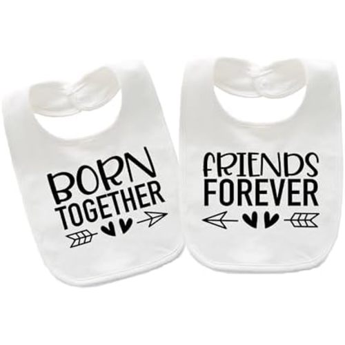 Baby Twins Bibs Best Friends Newborn Baby Bibs Cute Toddler Bibs Set For Unisex Boys Girls