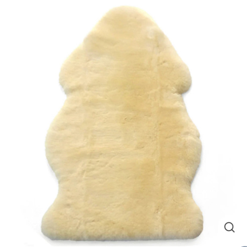 Sheepskin Rug for Babies, 100% Natural, Shorn Lambskin Wool, 2 x 3 Feet, Flax