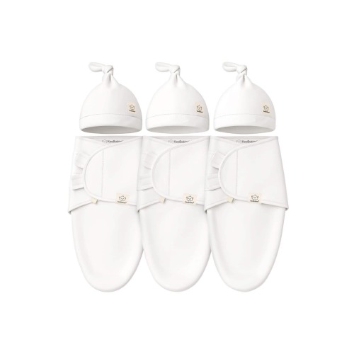 3-Pack Soothe Swaddle Wraps with Knot Hats, Medium