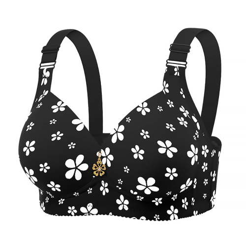 Nursing Bra Wireless Maternity Bra for Breastfeeding Women Soft Cotton Floral Print Adjustable Clip Down Bralette