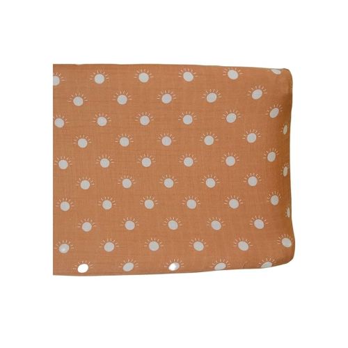 Mebie Baby Changing Pad Cover, Sunshine, 100% Muslin Cotton Changing Table Pad Cover for Baby Boy and Girl, Designer Nursery Decor Covers, Diaper Changing Pad Cover for Changing Station
