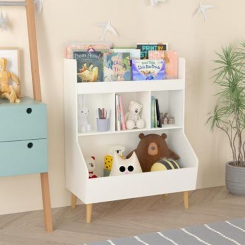 3-Tier Wooden Bookshelf for Kids, Toddler Book Rack Toy Organizer and Storage, Small Book Display Stand, Bookshelves Furniture for Classroom, Nursery